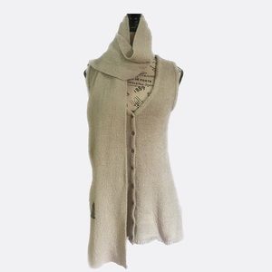 Vintage Fuzzy Vest Cardigan and Muffler set 🐑